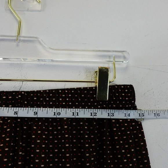 VINTAGE A Line Midi Skirt Womens M‎ Brown Swing Orange Pin Dots Boho Fall 70s - Picture 4 of 7